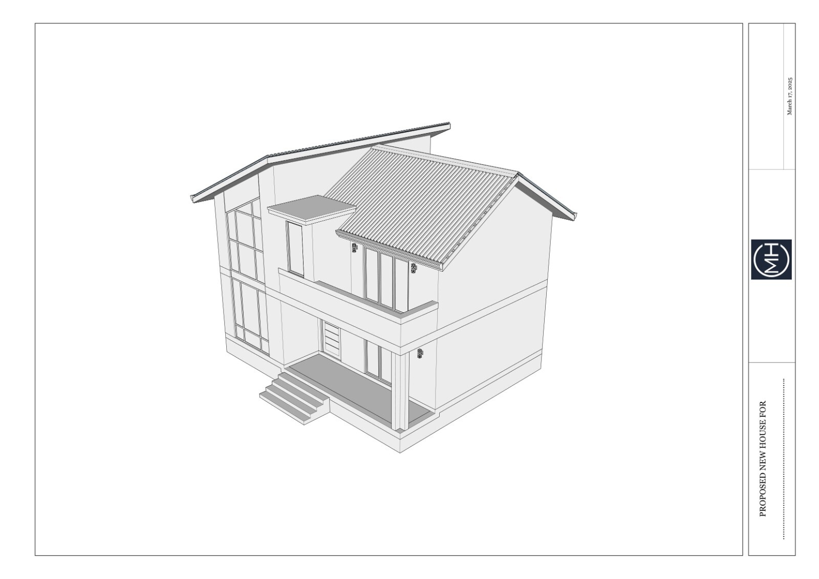 American Style Modern House Plan AutoCAD File & PDF For Blueprint Plans