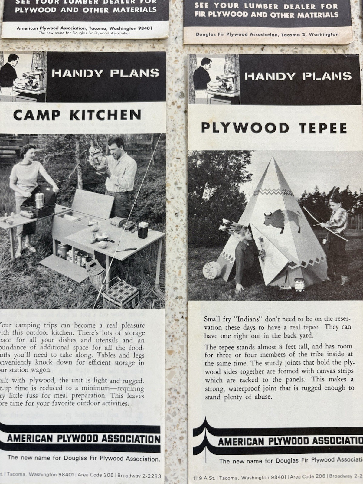 1950’s-60’s Lumber Store Handouts For Plywood Projects – Blueprints – Lot Of 14