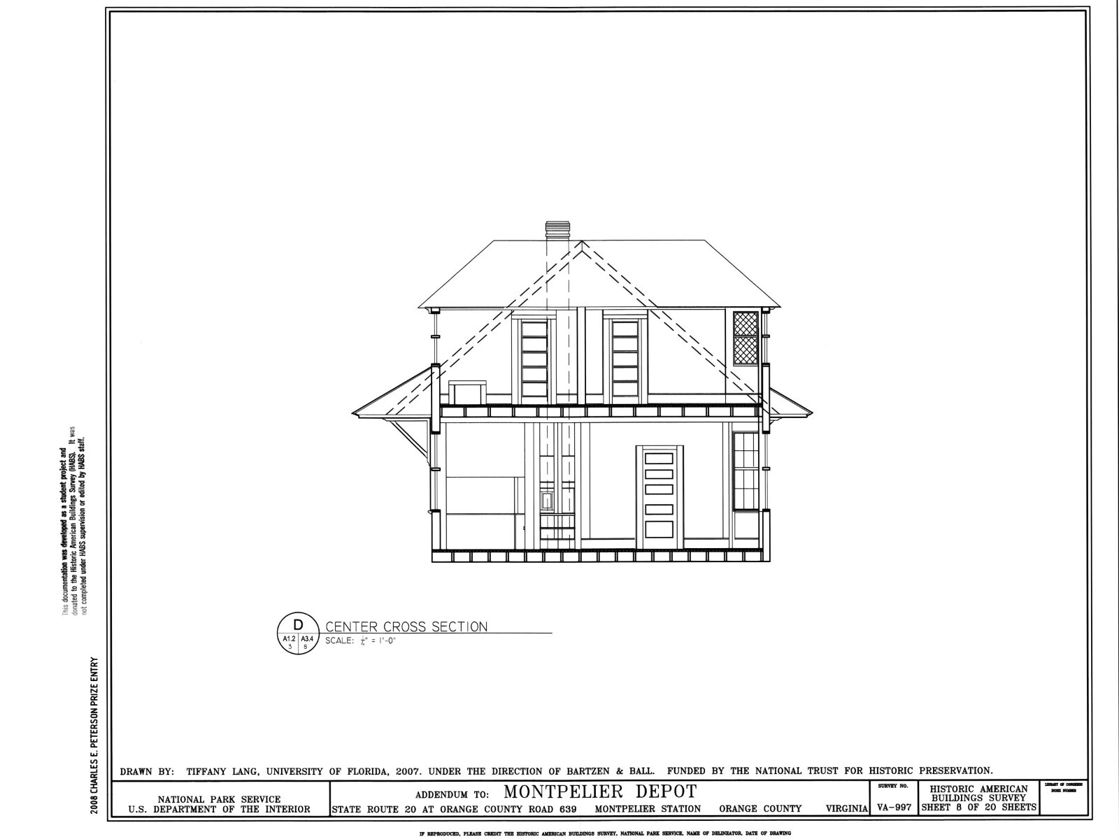 Southern Railroad Station, Montpelier, VA, architectural drawings, large set