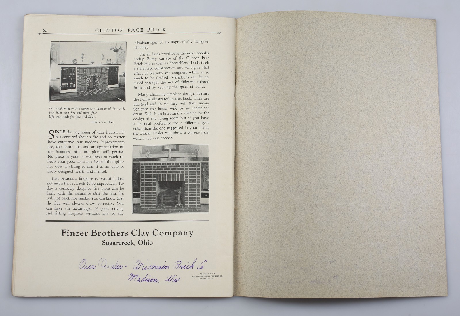 Vintage Beauty in Brick Home House Plans Catalog circa 1920s Clinton Face Brick