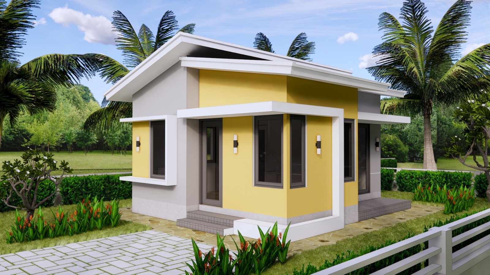 18×21 Feet Small House Plans 5.5×6.5 Meter 1 Bed 1 Bath Shed Roof (A4 Hard Copy)
