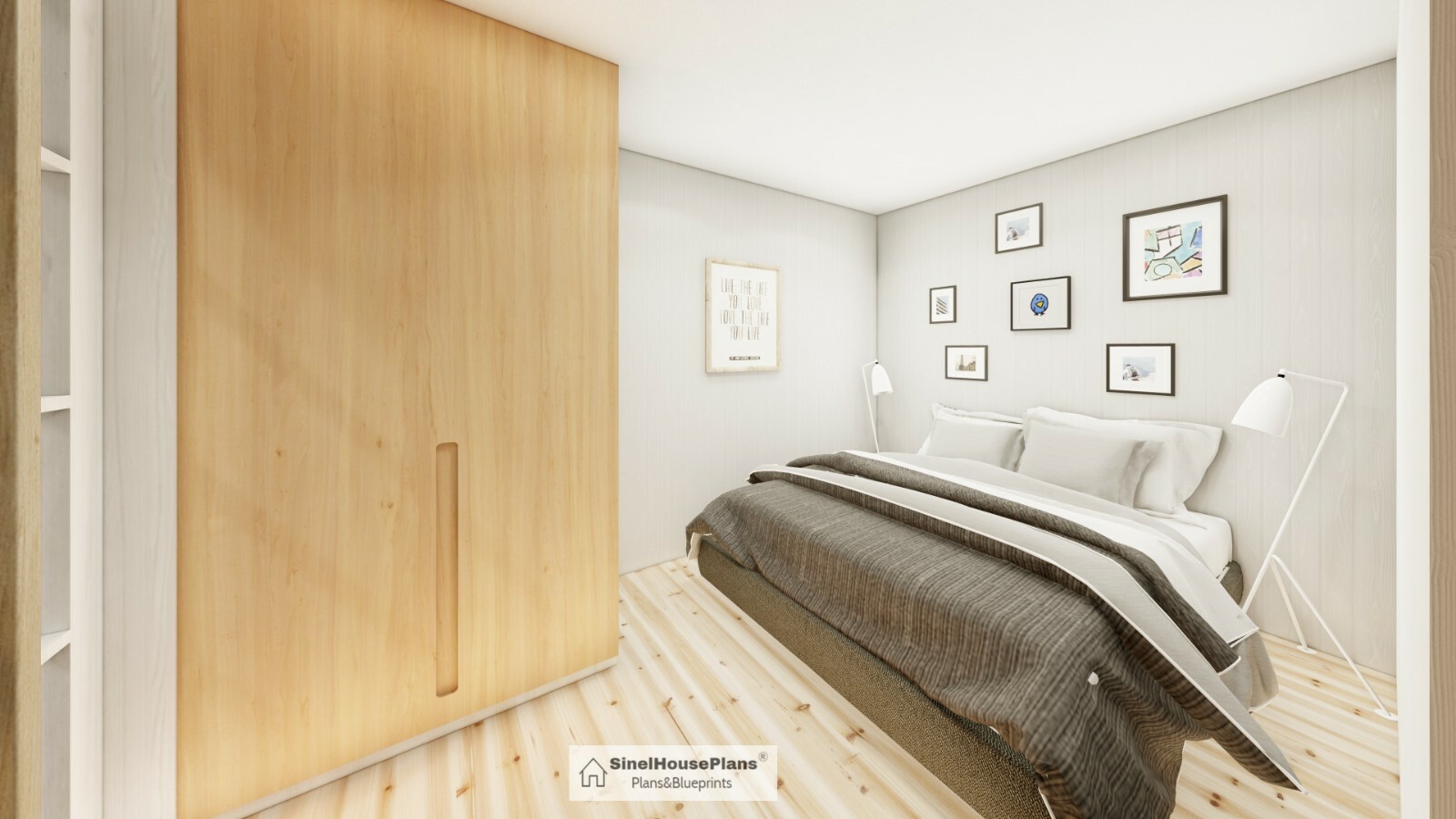 12’x28′ Cabin House Plans / Two-Bedroom Tiny house with Loft / 455 SF Building
