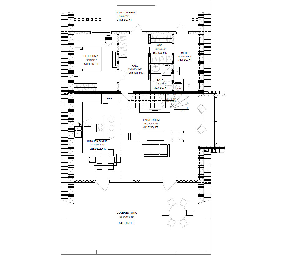 35’x59’ 4 Beds, 2 Baths A-Frame Cabin Architectural Build Plans PDF.
