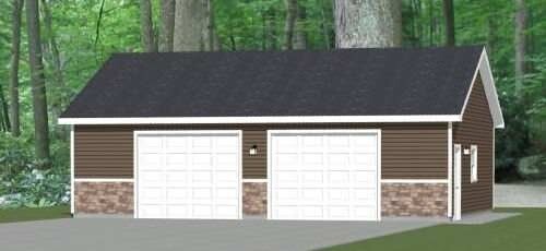 36×26 2-Car Garage — 936 sq ft — PDF Floor Plan — Model 1