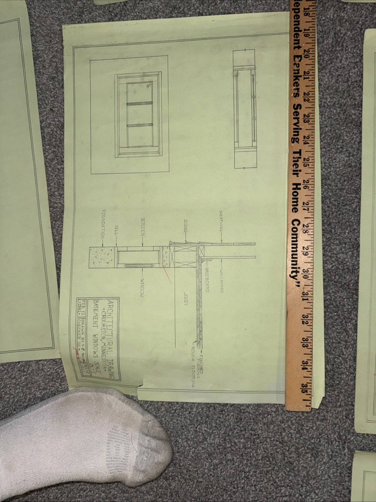 Architectural House Blueprints Plans Mid Century Modern Home 1941 MN 17 Pieces Z