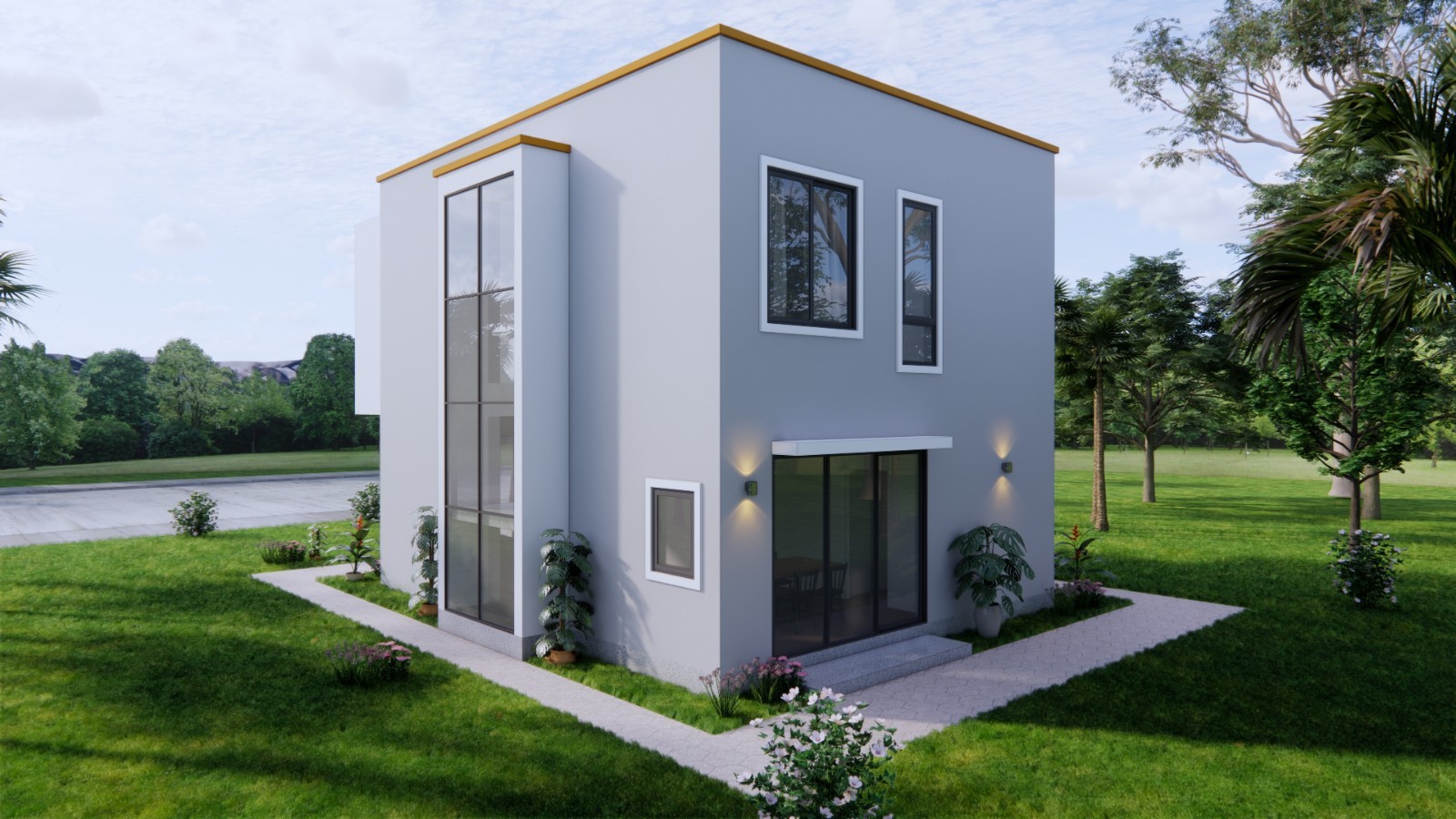 7×9 Meter House Plan 4 Bed 3 Bath | 23×30 Ft Hidden Shed Roof PDF & A4 Hard Copy