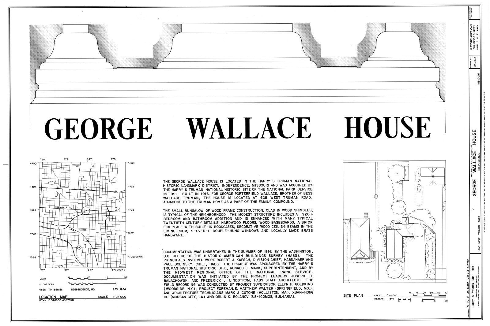 Brick Bungalow, Small Home Design, 2 bedrooms, printed architectural plans