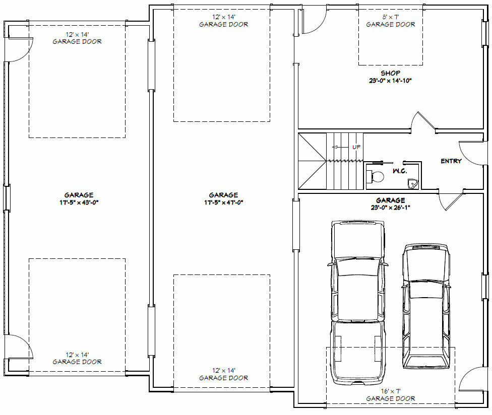 60×50 Apartment with 2-Car 2-RV Garage – PDF FloorPlan – 1,694 sqft – Model 1B
