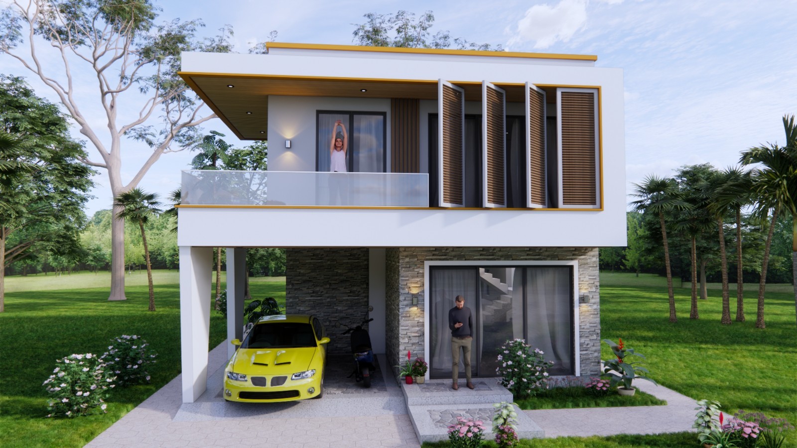 7×9 Meter House Plan 4 Bed 3 Bath | 23×30 Ft Hidden Shed Roof PDF & A4 Hard Copy