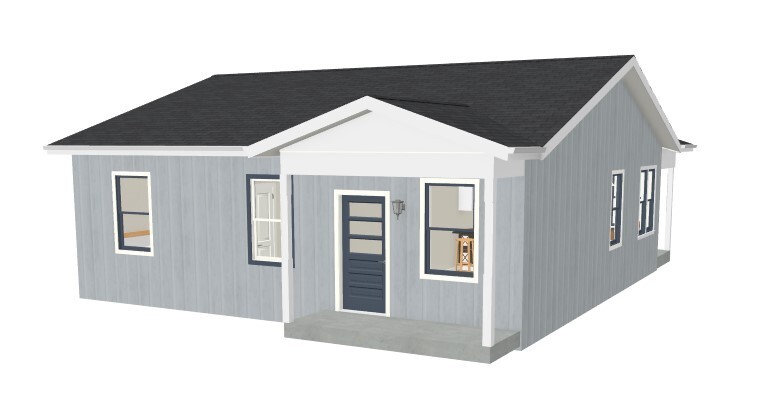 Complete Construction Plans PDF for residence or cabin 1024 SF 2BR 1B 1/4″ Scale