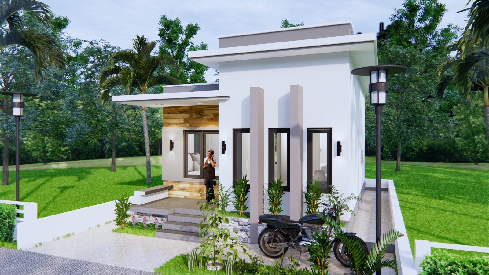 Custom Small House Plan 6×8 Meter 20×27 Feet 2 Bed 1 Bath Terrace (A4 Hard Copy)