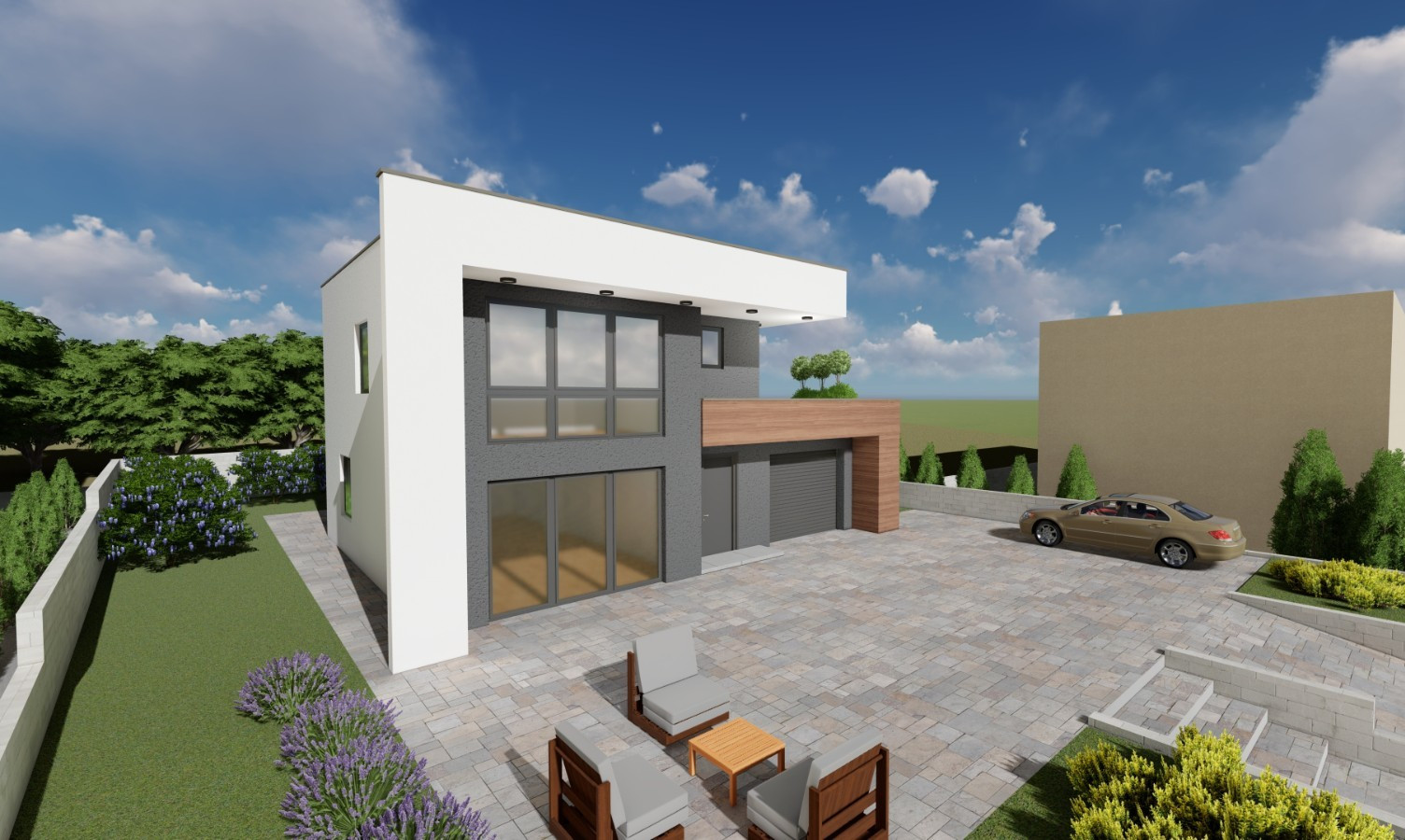 Modern 3 Bedroom 2 Bathroom House Floor Plan Blueprints+CAD File,235 m2/2530sqft