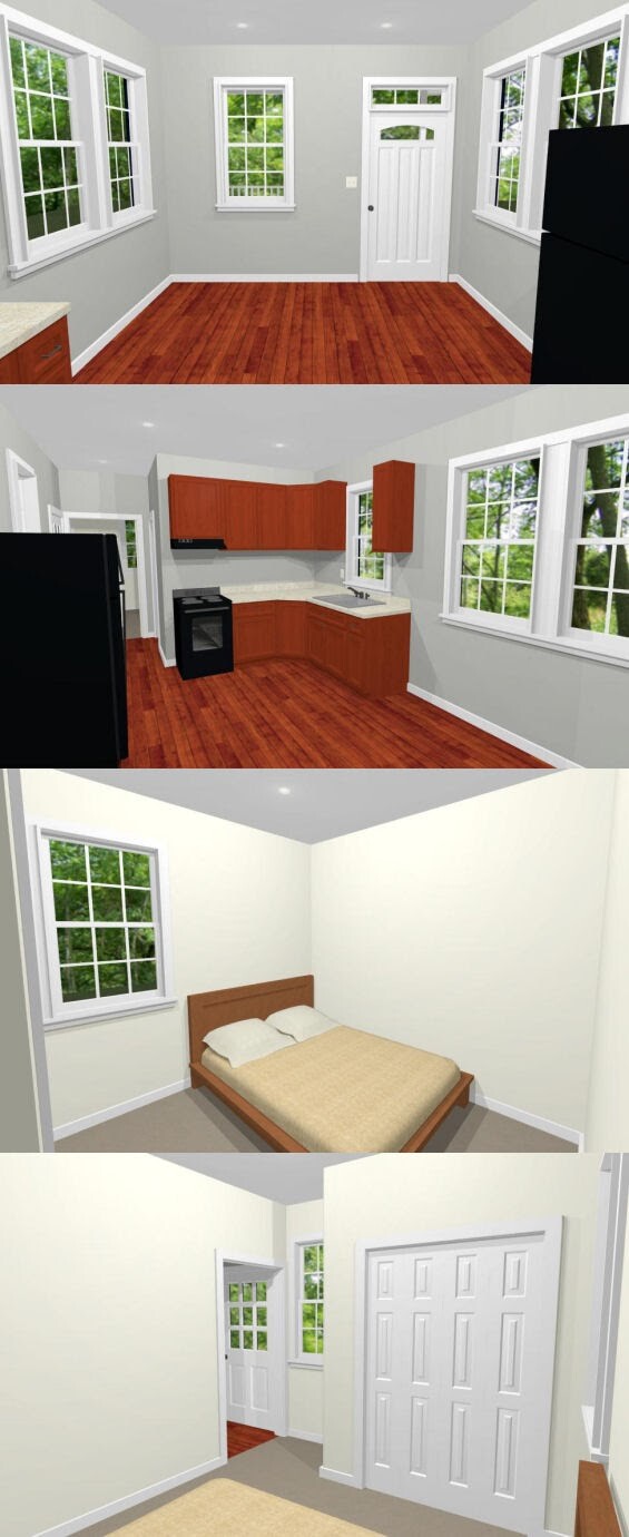 12×32 Tiny House — 384 sq ft — PDF Floor Plan — Model 1B