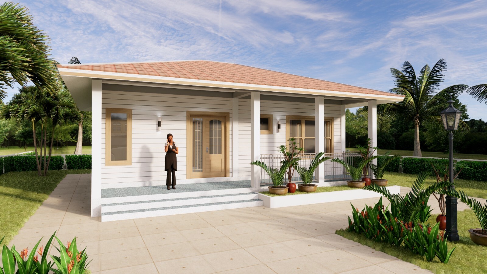 Small House Plans 32×16 Feet 9.5×8 Meter 1 Bed 1 Bath Hip Roof (A4 Hard Copy)