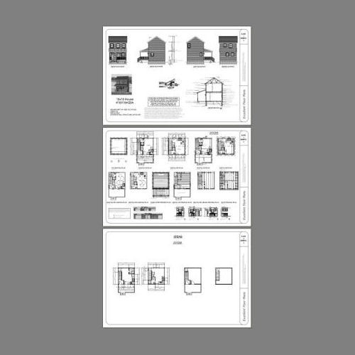 16×16 Tiny Duplex — 441 sq ft — PDF Floor Plan — Model 23A