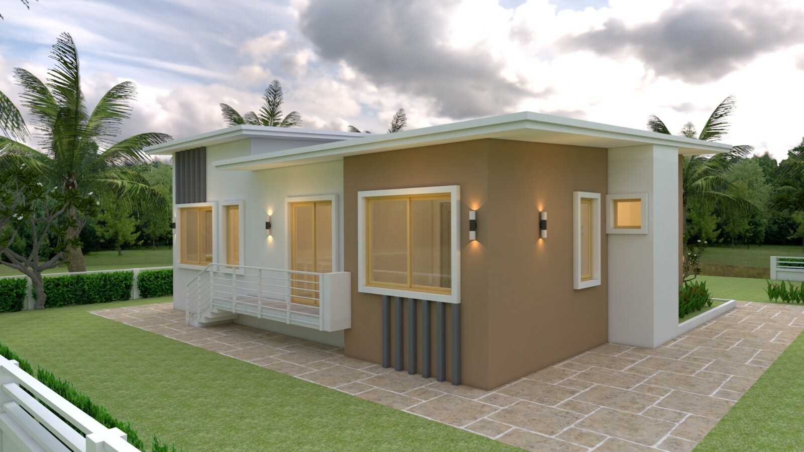 House Plan 12×12 Meter 39×39 Feet 4 Beds 2 Baths Shed Roof PDF (A4 Hard Copy)