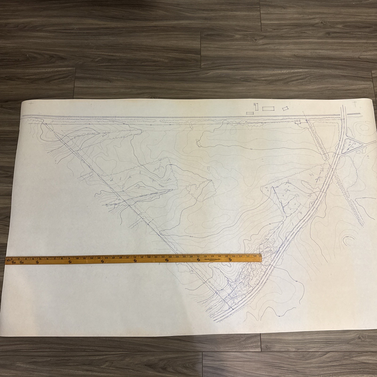 Vintage Architectural Site Plan Princeton NJ Landscape Drawings Blueprint Lot
