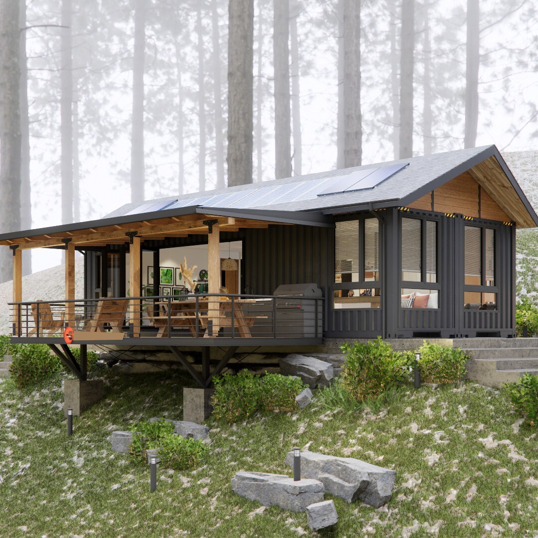 Container house plans – 2 bedrooms – 1 bathroom – Digital PDF File