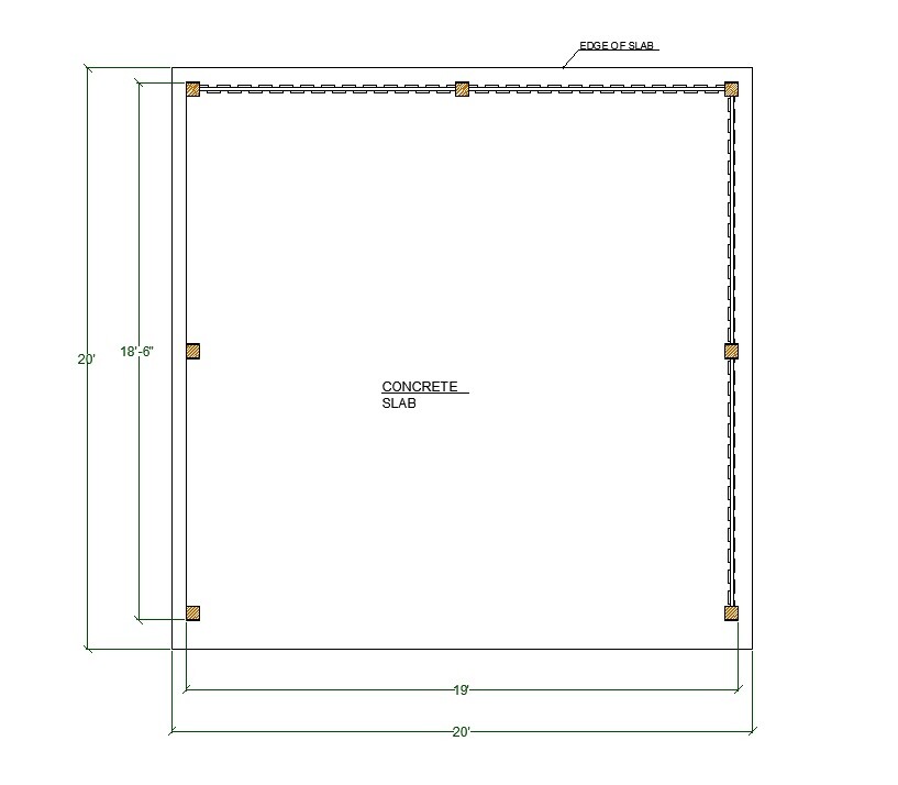 Carport Plans, 20’x20′ Modern Two Car Garage Pavilion Blueprints