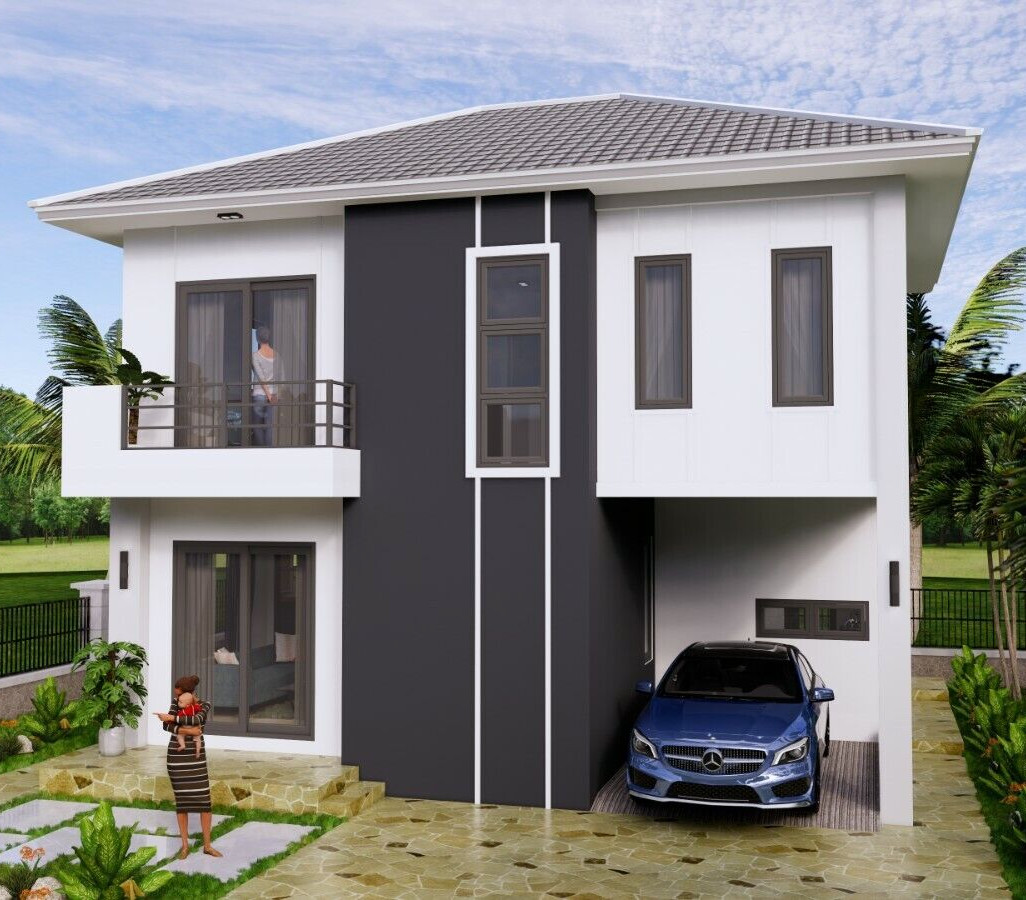 28×22 Feet House Plans Design 8.5X6.5 Meter 3 Beds 3 Baths Hip (A4 Hard Copy)