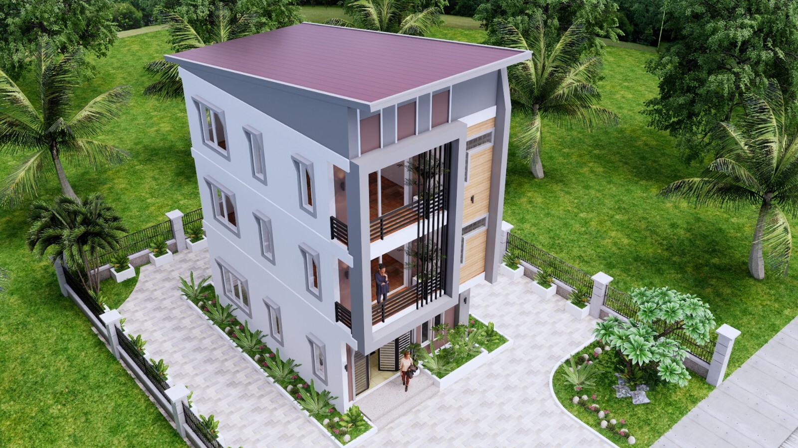 18×26 Feet 4 Beds 5 Baths House Plans 5.5×8 Meter Shed Roof (A4 Hard Copy)
