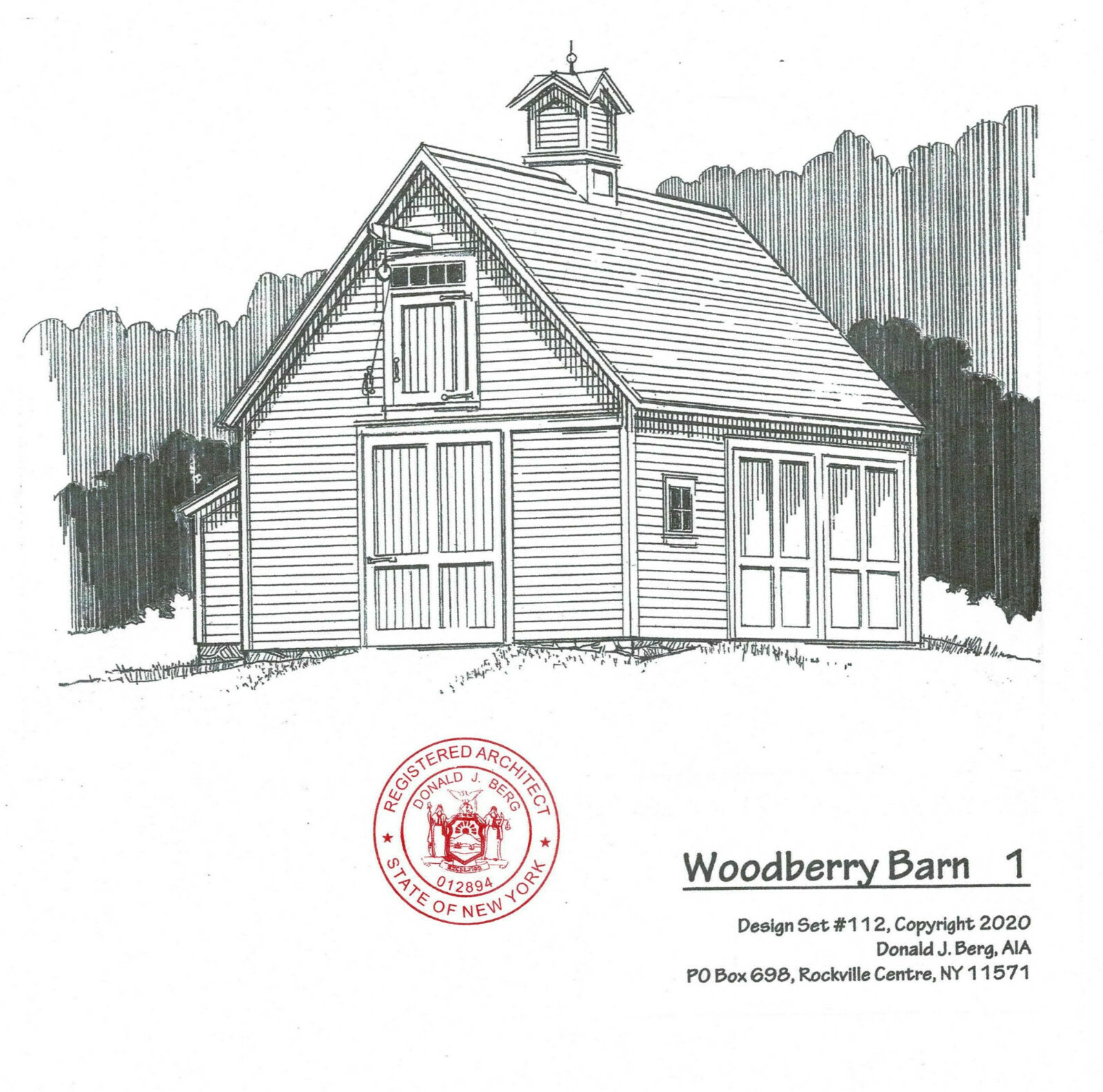 Woodberry Car Barn and Shop with Loft – 3 Complete Sets of Plans (eB-112×3)