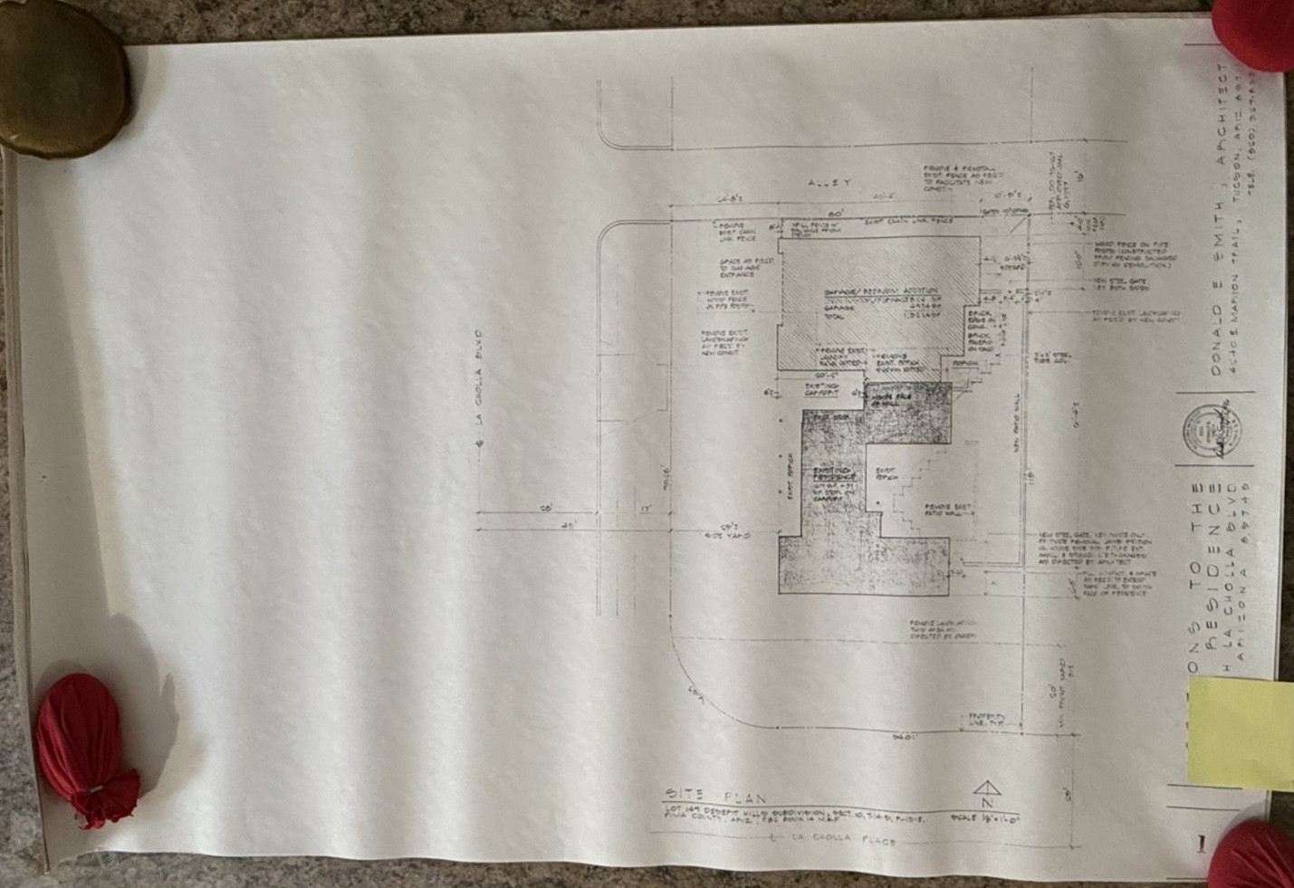 1997 Lot 23 Blueprints/Plans for Tucson Arizona House Donald E Smith Architect
