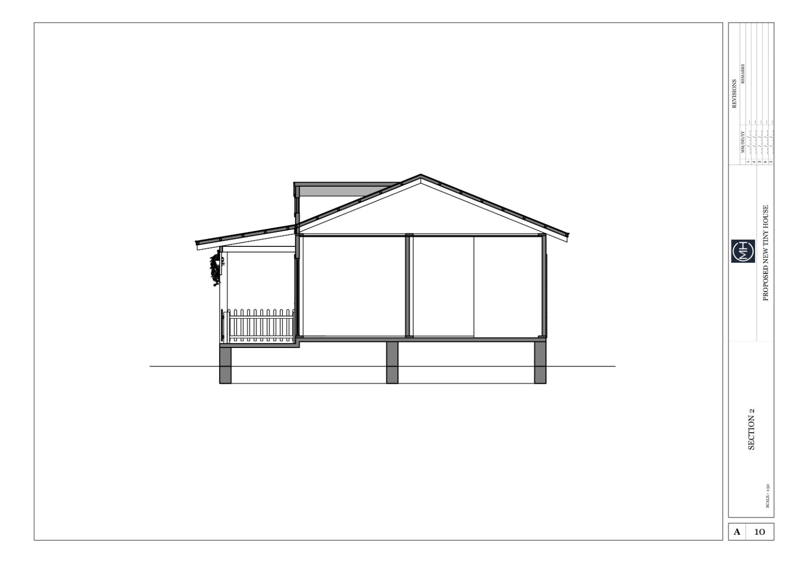 American Style Tiny House Plan With CAD file And PDF For Blueprint – 2 Bedrooms