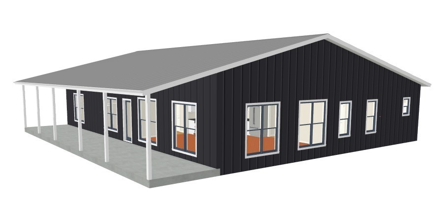 Construction Plans Barndomenium Metal Building House 4BR 3 Bath with SAFE ROOM!
