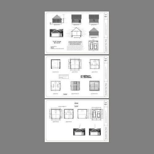 20×20 2-Car Garage — 400 sq ft — PDF Floor Plan — Model 5