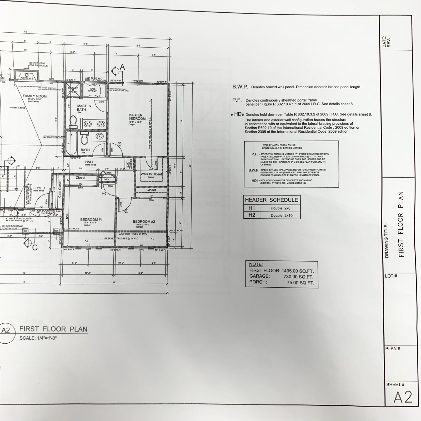 One Story House Plan – 3bd 2ba – 1495 Sq. Ft. – Basement – 3 Car Garage – D Size
