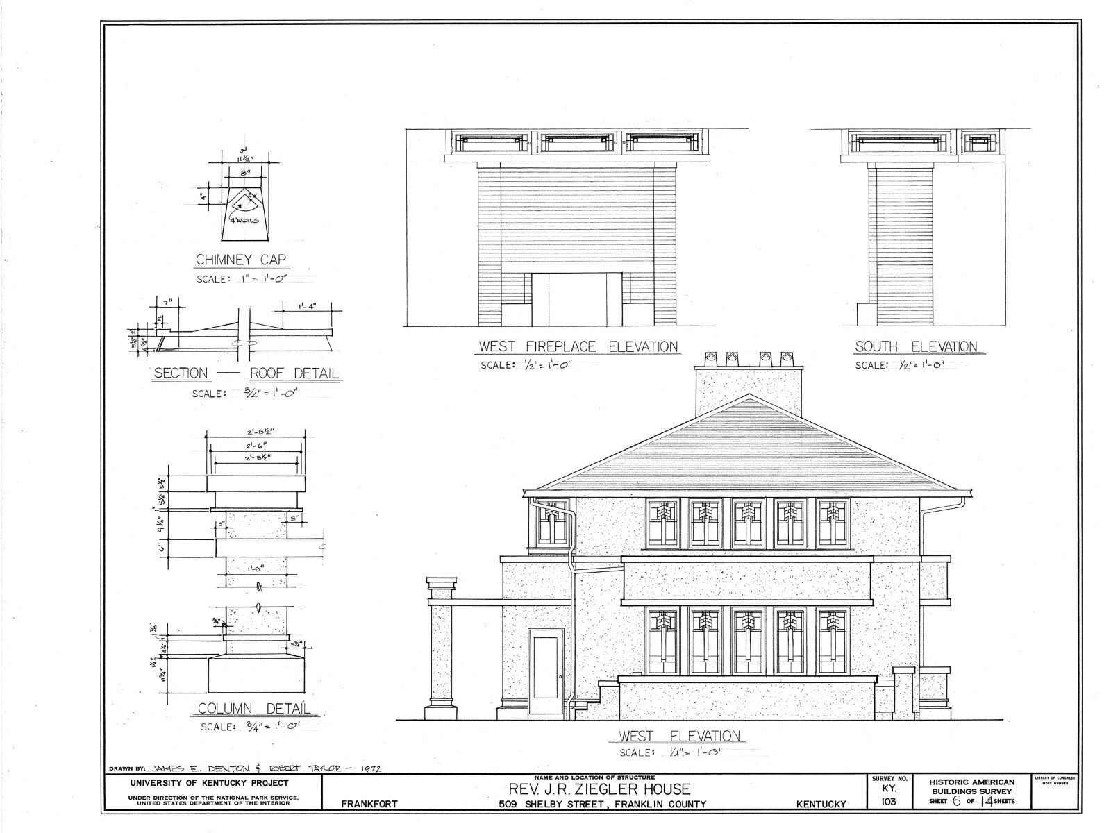 Frank Lloyd Wright Prairie Home, 3-4 bedrooms, architectural house plans