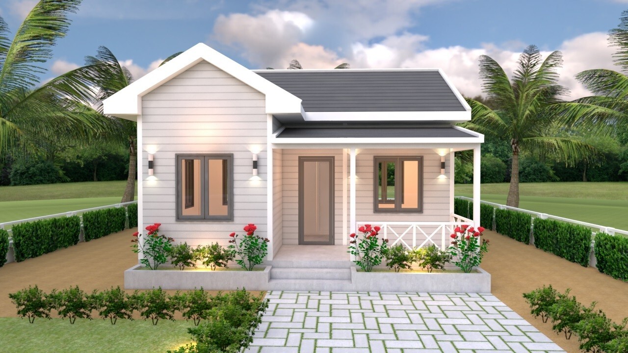 23×20 Feet Tiny House Plans 7×6 Meter One Bed Gable Roof PDF Plan (A4 Hard Copy)