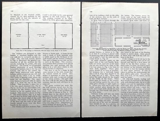 “How to Make a Portable Cottage” 1914 HowTo PLANS 12’ x 28’ prefab