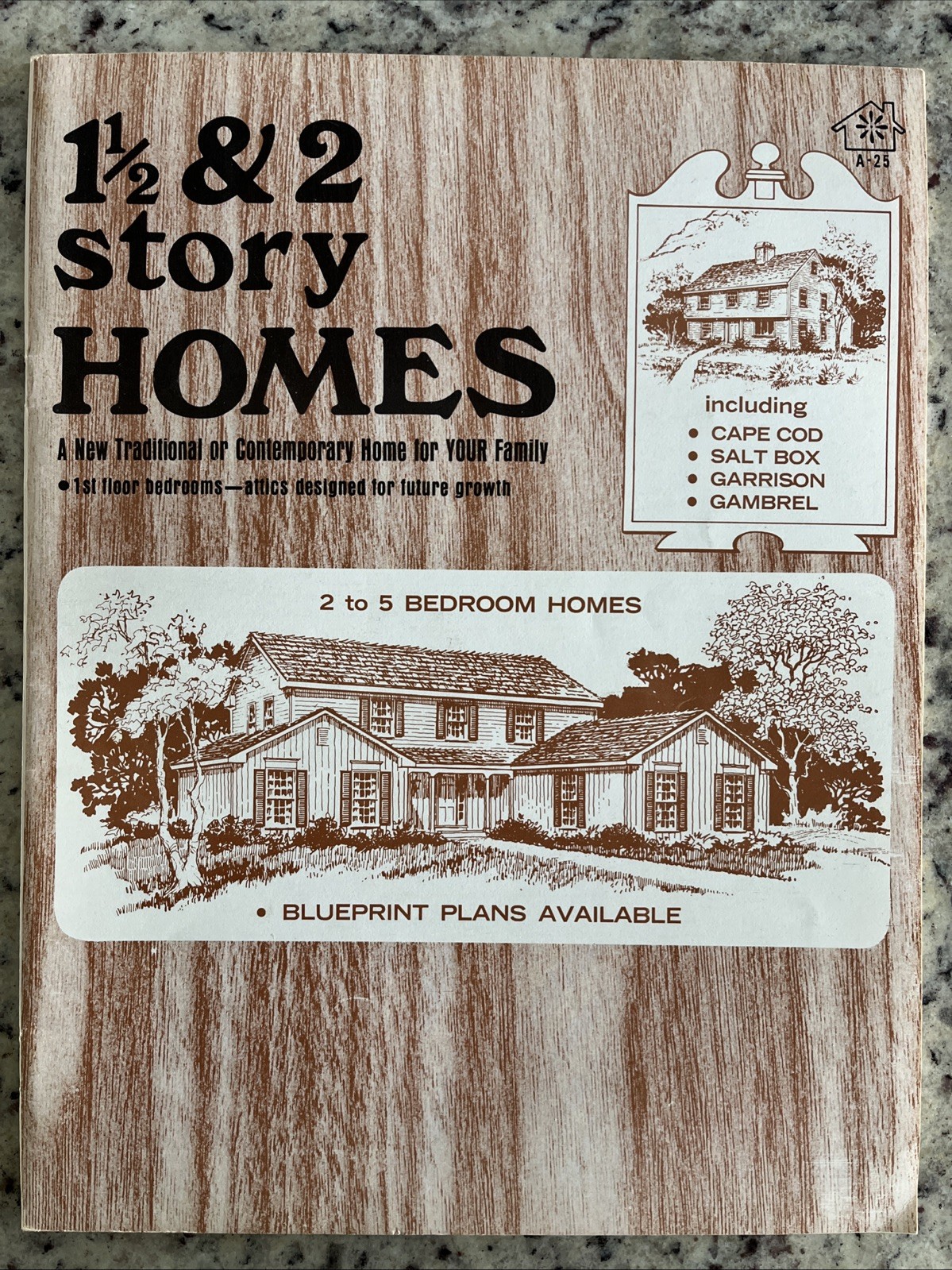 Vintage 1970 Cape Cod Salt Box Garrison Homes Plans Design Catalog Blueprints