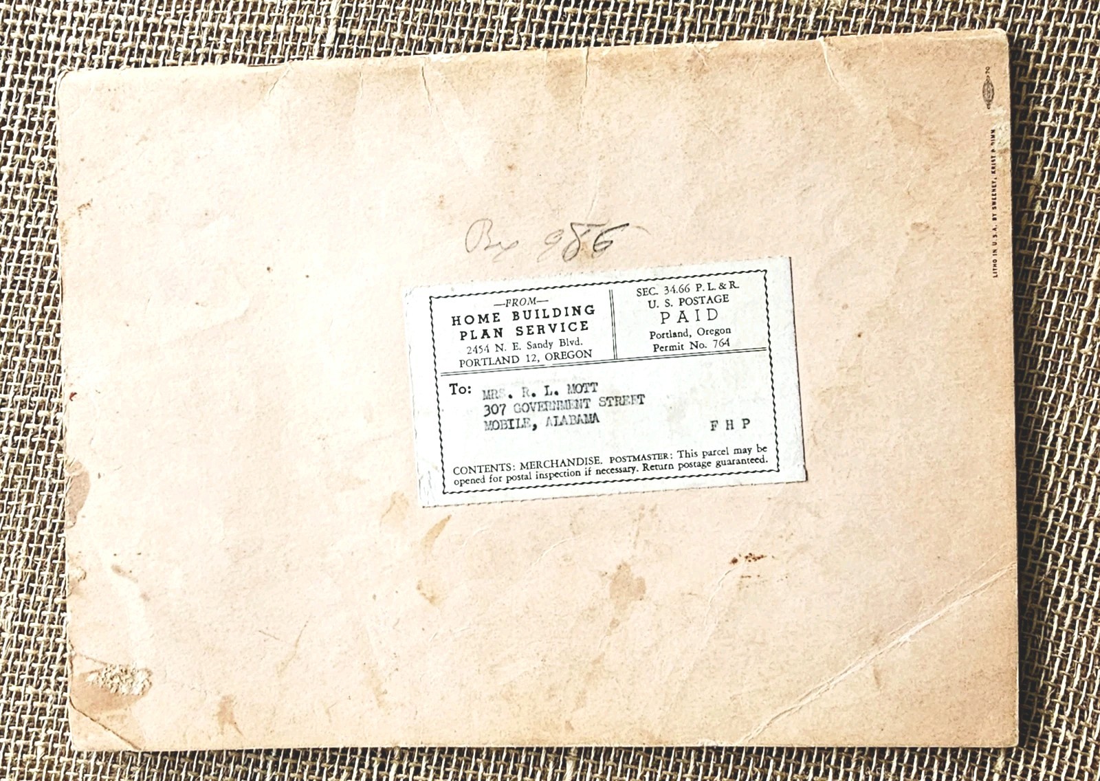 1959 Block Masonry Home Building Plan Service Floor Plan Book Portland