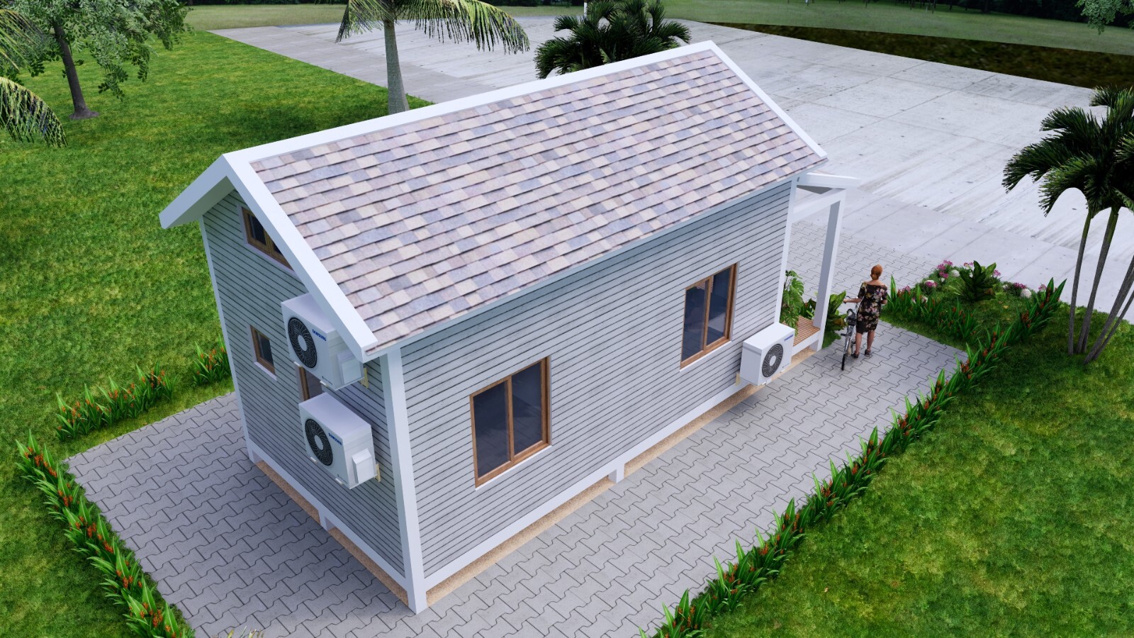 13×23 Loft House Plan 4×7 Meter 2 Beds 1 Bath Gable Roof PDF Plan (A4 Hard Copy)