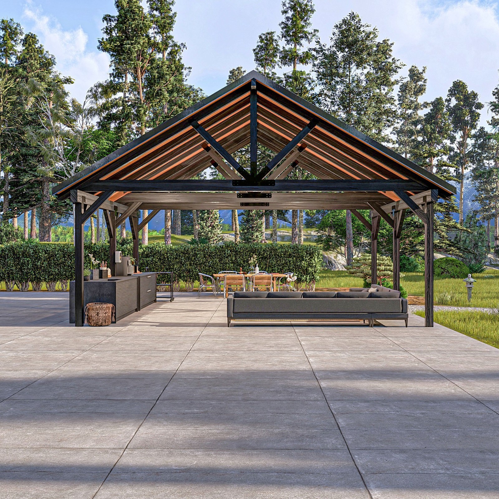 24’x20’ Multi-Functional Pavilion Plans: Large Outdoor Shelter Blueprint