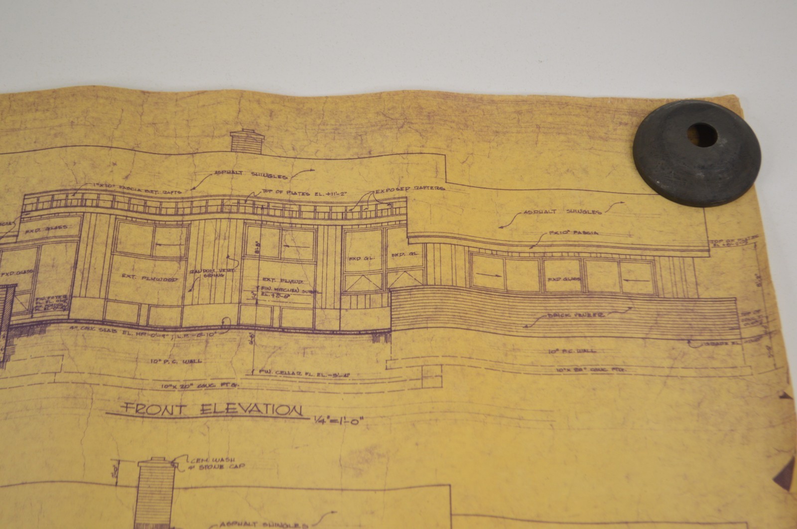 Original 1965 Home House Plans Samuel Paul Architect The Susan Lee 18×24″ Vellum