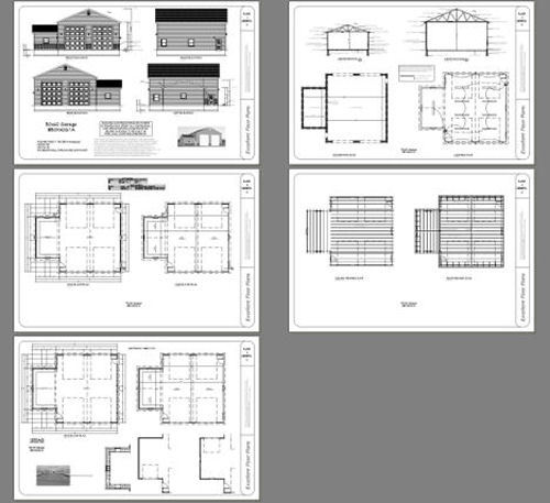 50×40 2-RV Garage — 1,776 sq ft — PDF Floor Plan — Model 1A