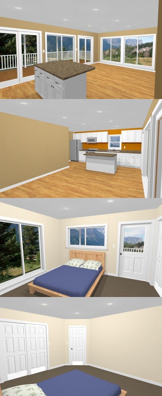 24×32 House — 1 Bedroom 1.5 Bath — 830 sq ft — PDF Floor Plan — Model 7A
