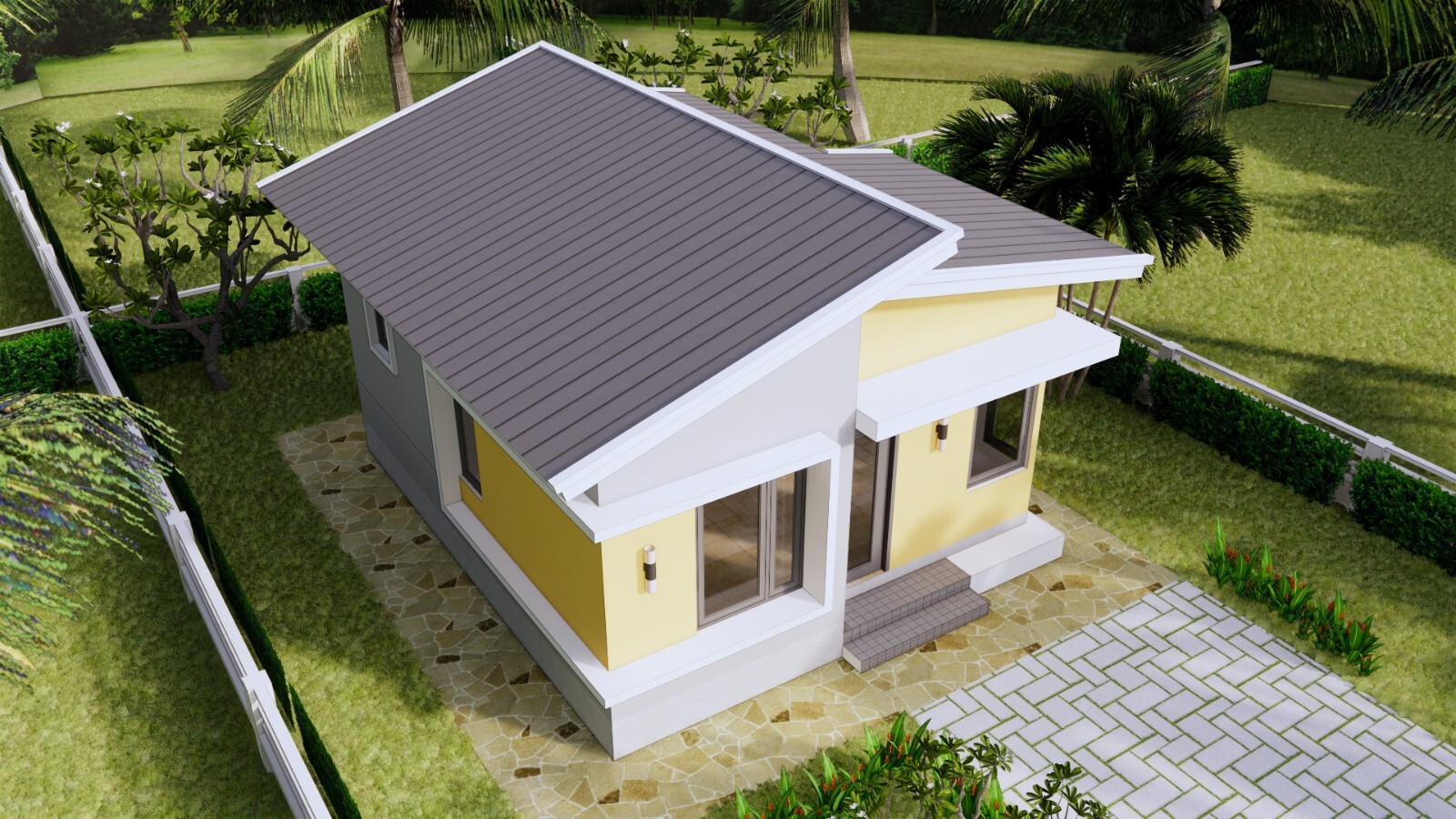 18×21 Feet Small House Plans 5.5×6.5 Meter 1 Bed 1 Bath Shed Roof (A4 Hard Copy)