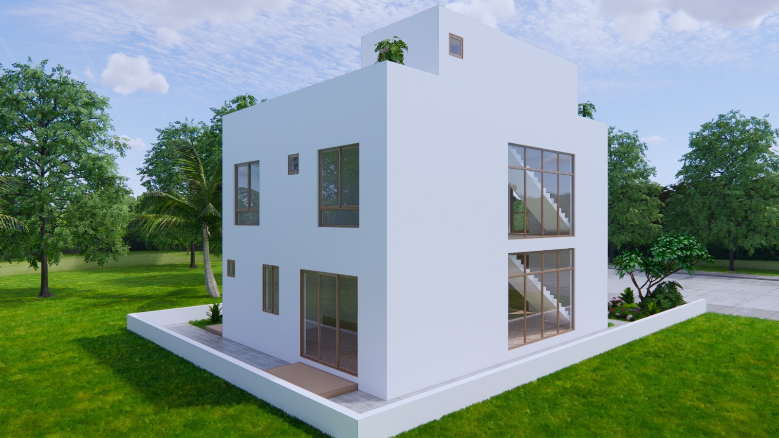 29×36 Feet House Plans 8.5×11 Meter 4 Bed 3 Bath Terrace Roof PDF & A4 Hard Copy