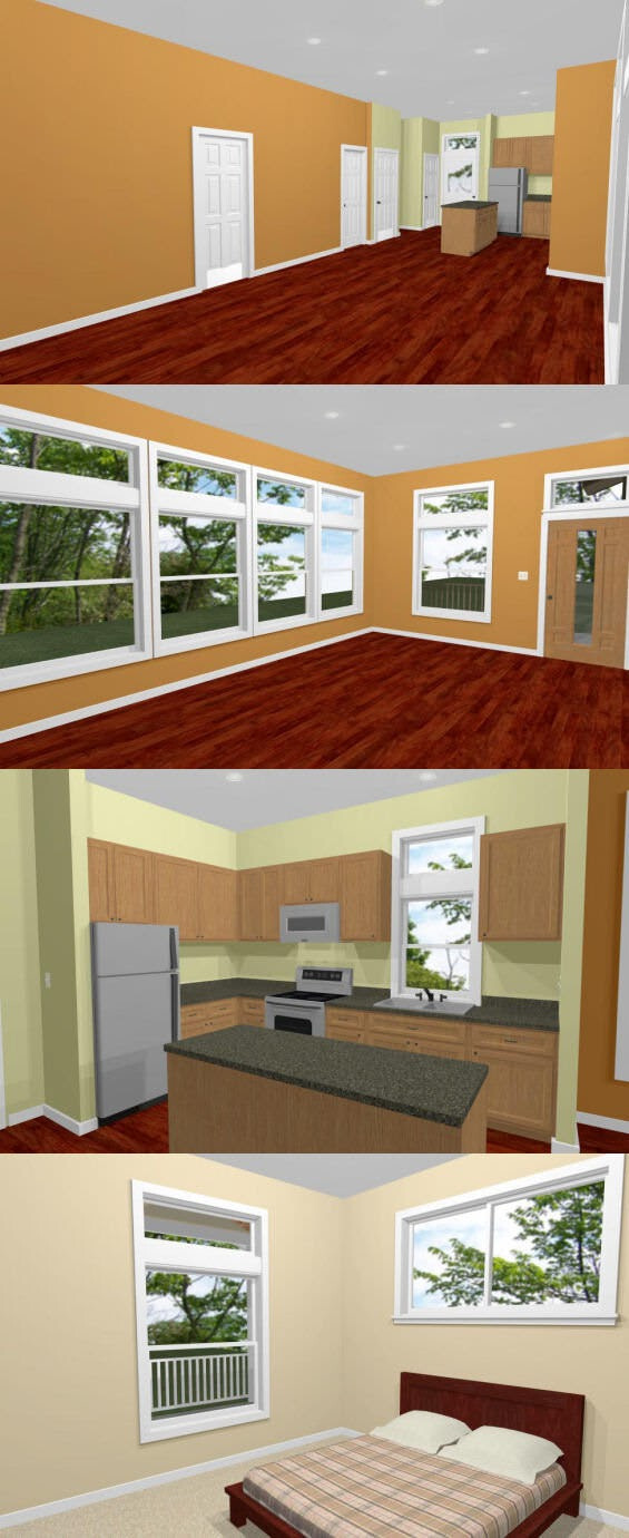 26×34 House — 1 Bedroom 1 Bath — 884 sq ft — PDF Floor Plan 1A