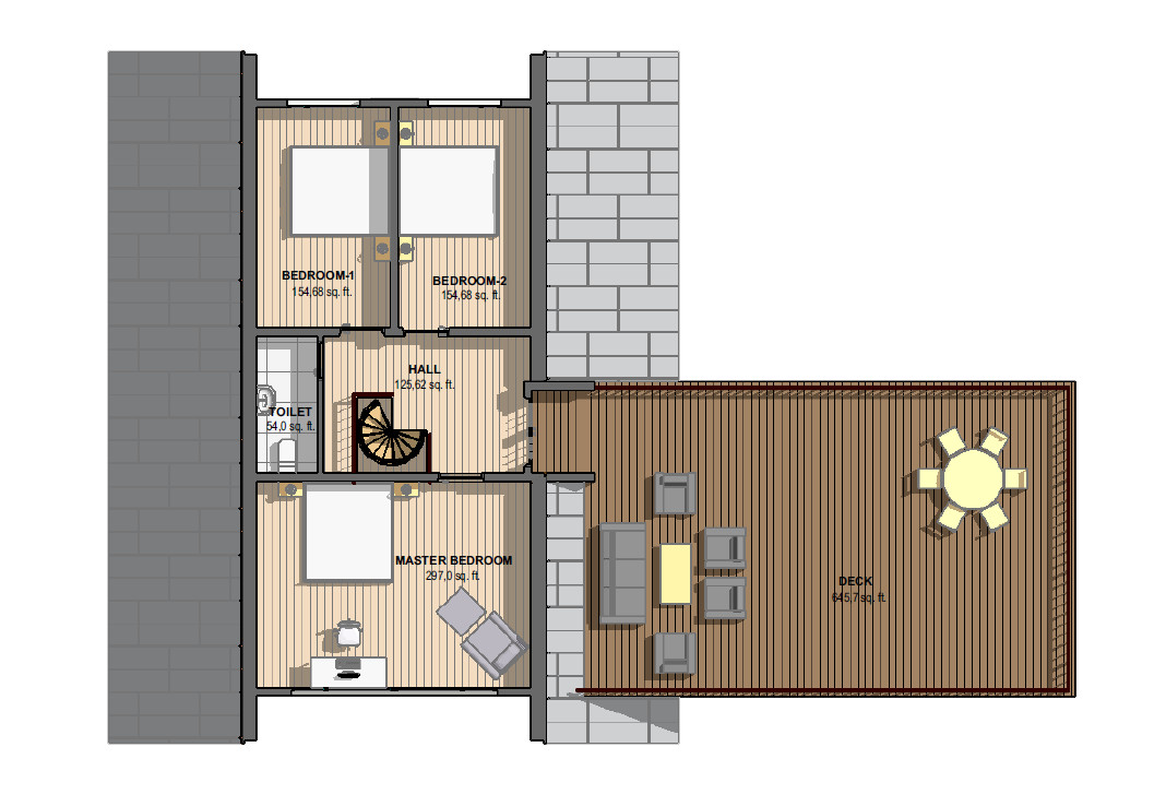 63’x59’ 3 Beds, 2.5 Baths Cozy A-Frame House Architectural Plans PDF Download.