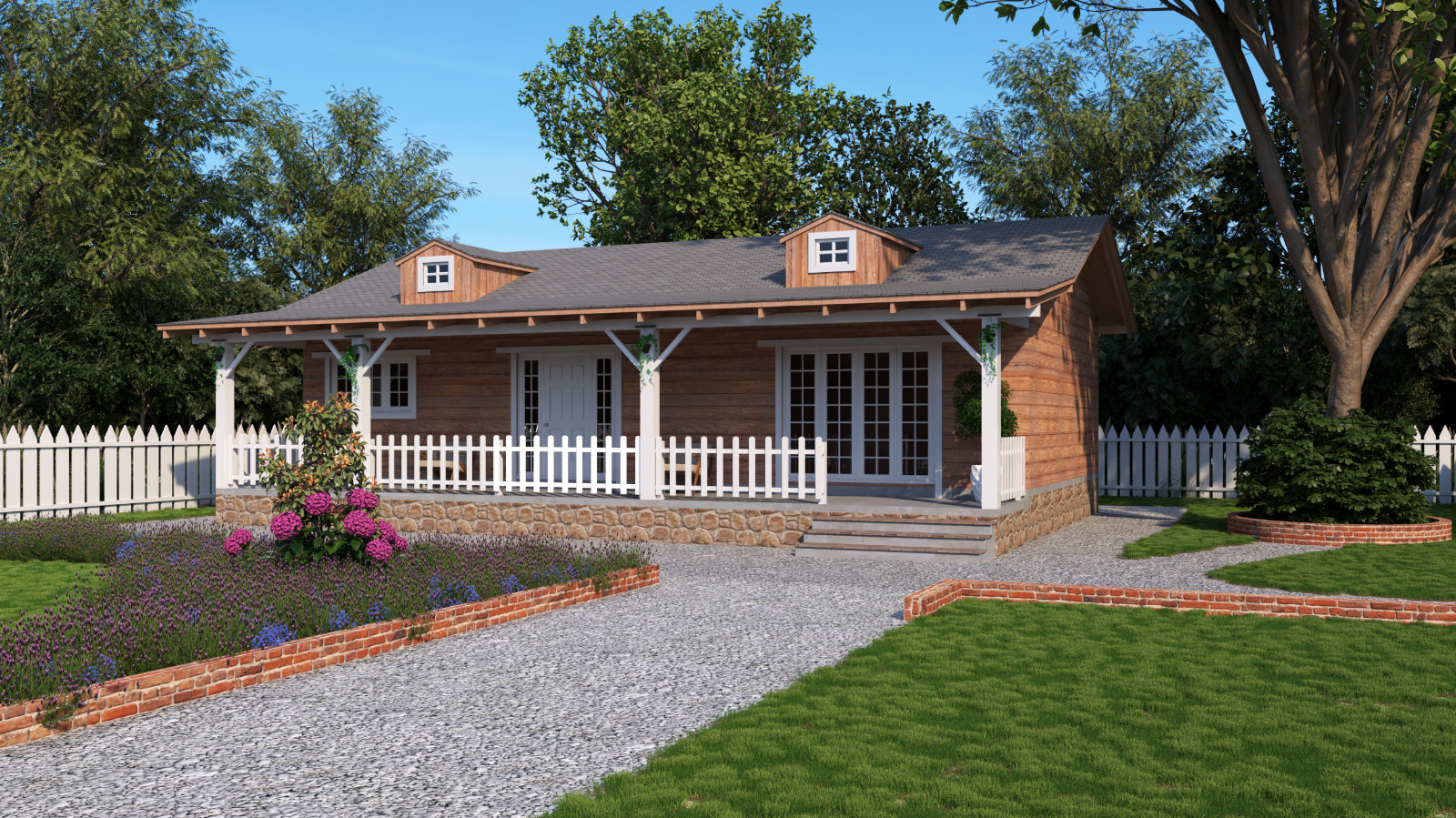 American Style Tiny House Plan With CAD file And PDF For Blueprint – 2 Bedrooms