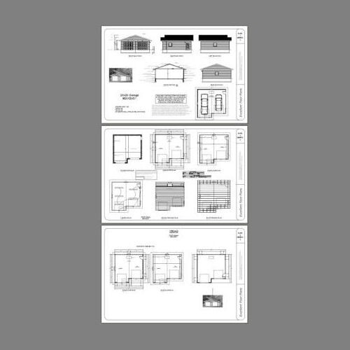 28×28 2-Car Garage — 728 sqft — PDF Floor Plan — Model 1