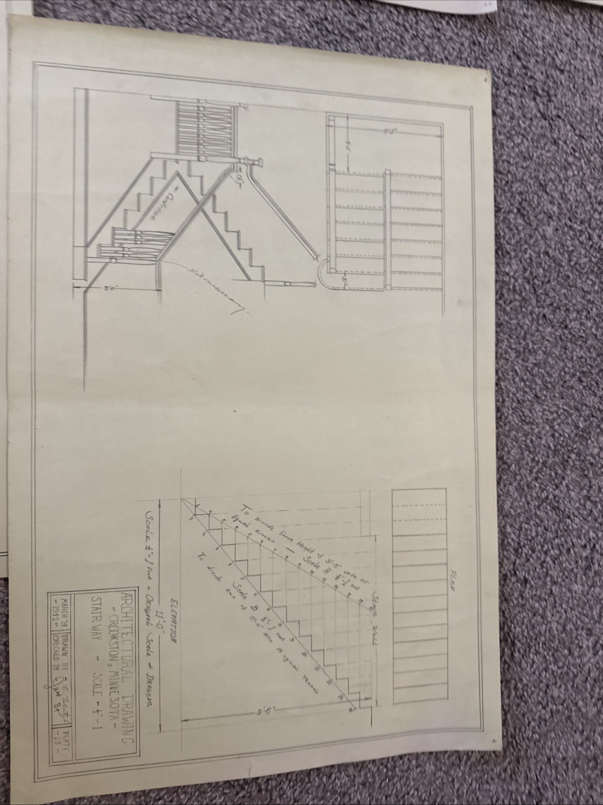 Architectural House Blueprints Plans Mid Century Modern Home 1941 MN 17 Pieces Z