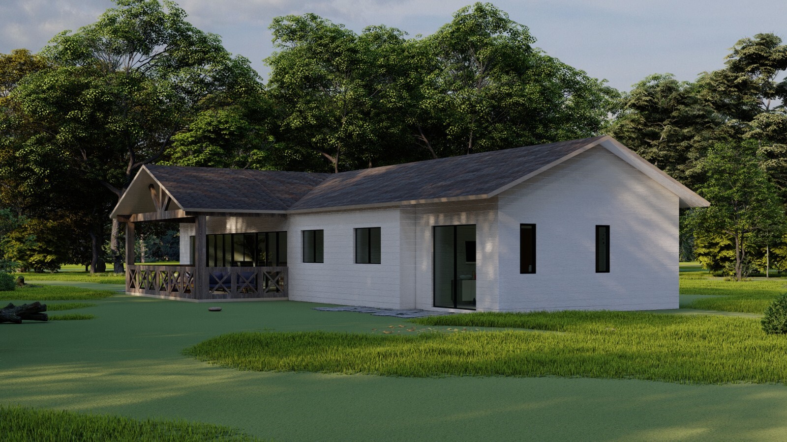33×69 House plans — 4 Bedroom 3 Bath — 1587 sq ft — PDF Floor Plan