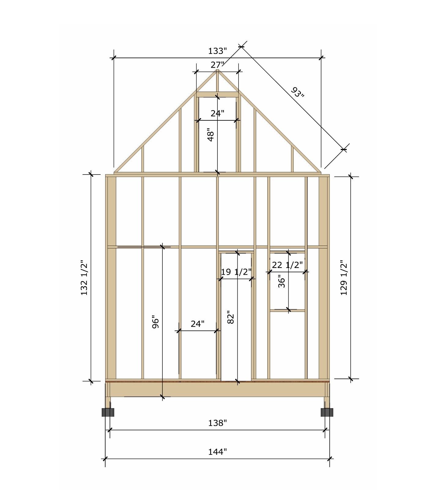 Building Plans for 12′ x 24′ Tiny Home – Main Floor 288sqft, with loft above